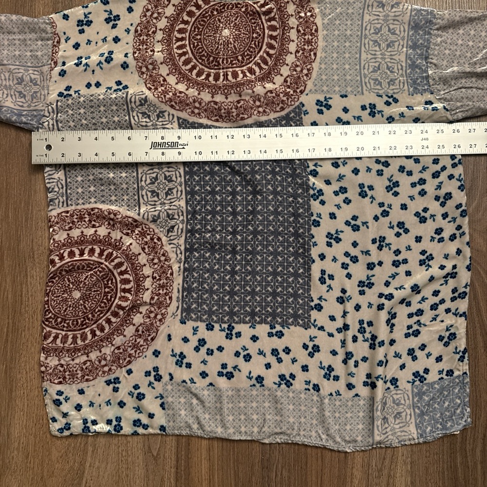 Johnny was women’s patchwork half button blouse s… - image 8